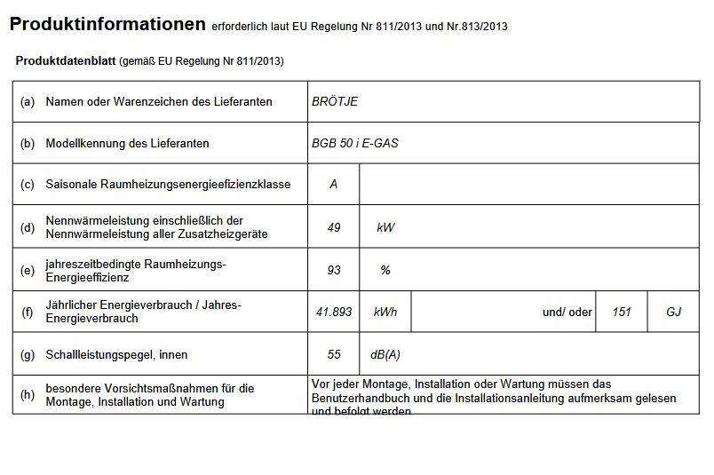 BRÖTJE Gas Brennwert Kessel BGB 50 I E-Gas 7697628 Gasheizung