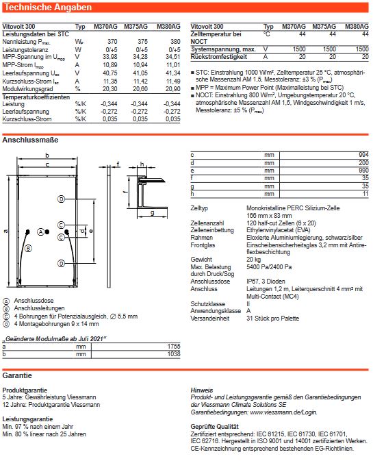 PV Anlage Viessmann Vitovolt 300 7,4 kWp schwarz Stromspeicher Vitocharge VX3