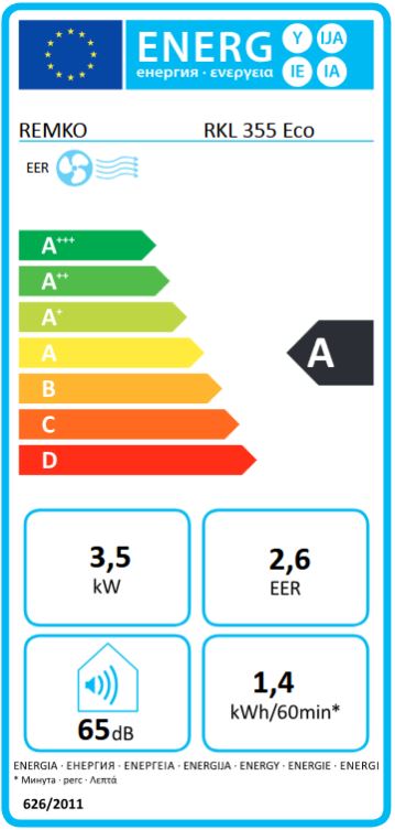 Remko mobiles Raumklimagerät RKL 355 Eco Kompakt weiß 3,5 kW R290 1608355