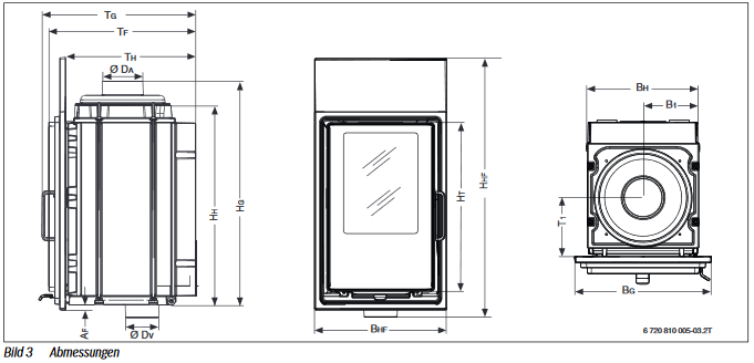 Buderus Heizeinsatz HLG416 12 kW Kachelofeneinsatz Kamineinsatz Kuppel links