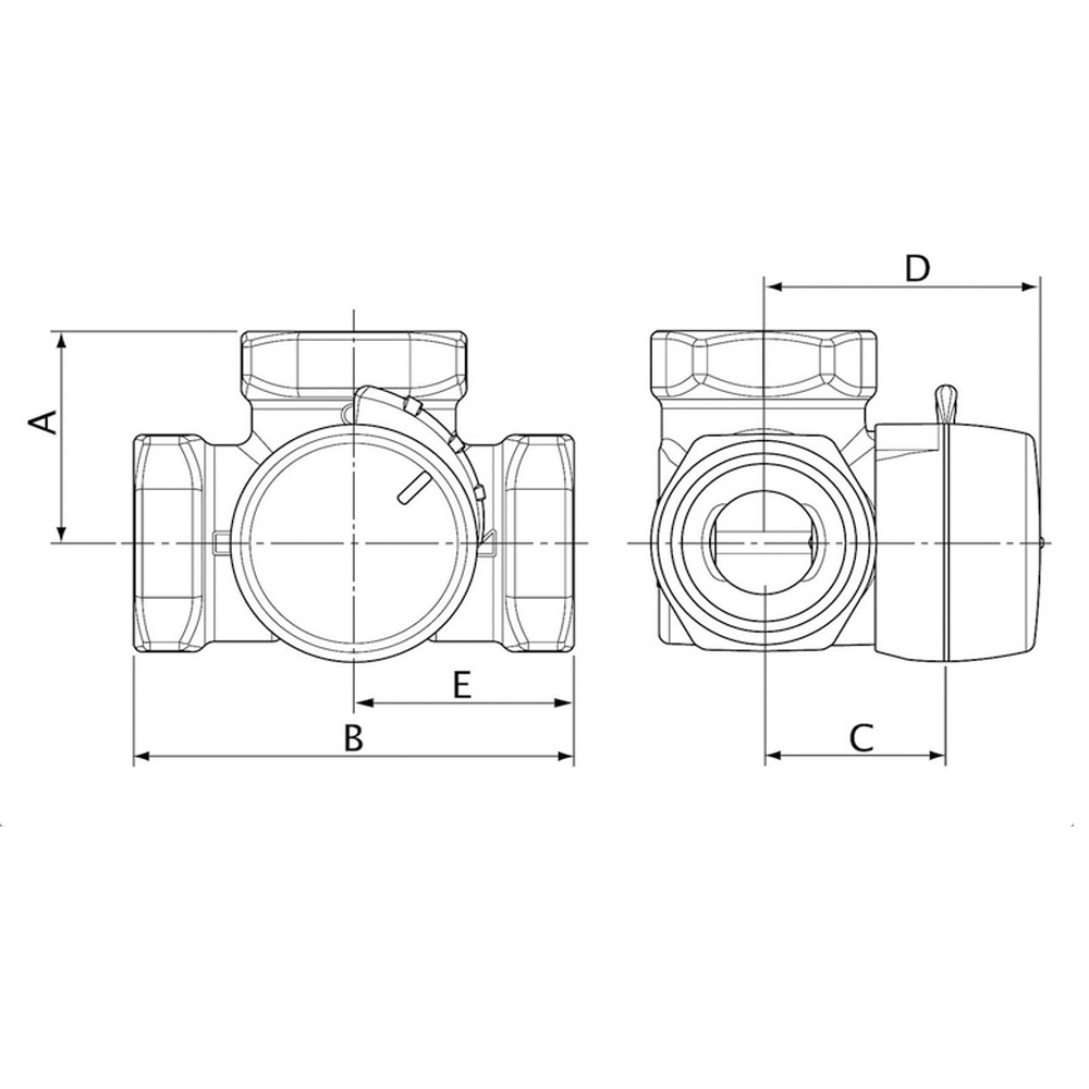 3 Wege Mischer ESBE Typ VRG 131 DN 50 (2") IG Kvs 40,0 Dreiwege Verteilventil