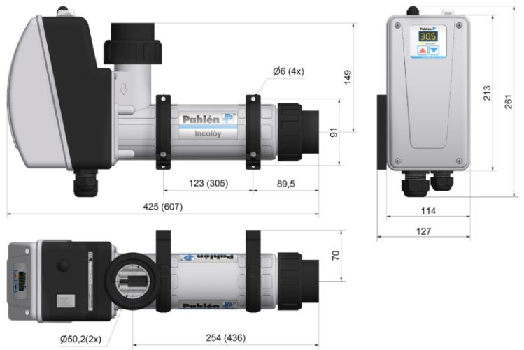 Pahlen Poolheizung digital AQUA HL Heizstab Incoloy 3kW Elektroheizer Poolheizer