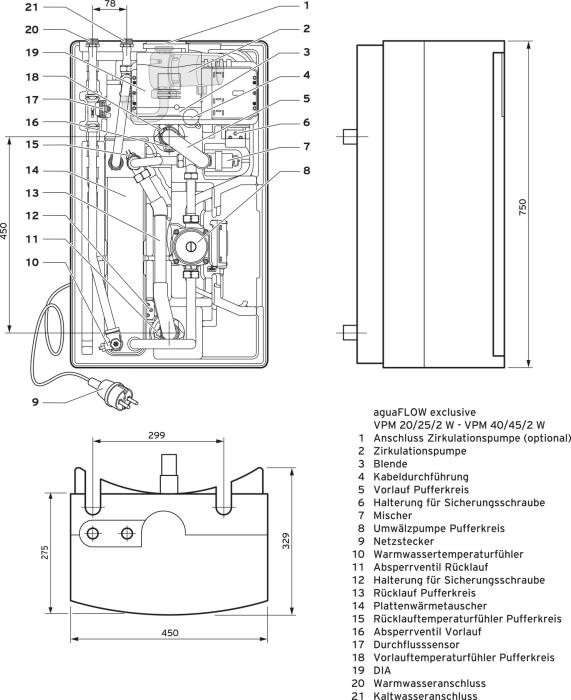 Vaillant Trinkwasserstation aquaFLOW exclusive VPM 30/35/2 W Frischwasserstation