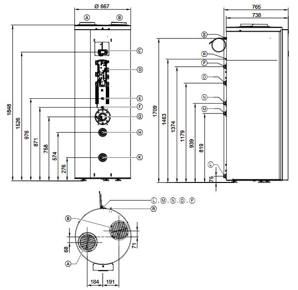 Viessmann Vitocal 262-A Typ T2E ze Warmwasser Wärmepumpe Um- Außenluftbetrieb