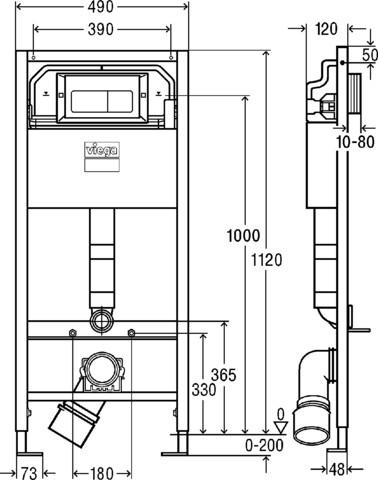 Viega PREVISTA Dry-WC Element Komplettset 8524.18 Betätigungsplatte weiß
