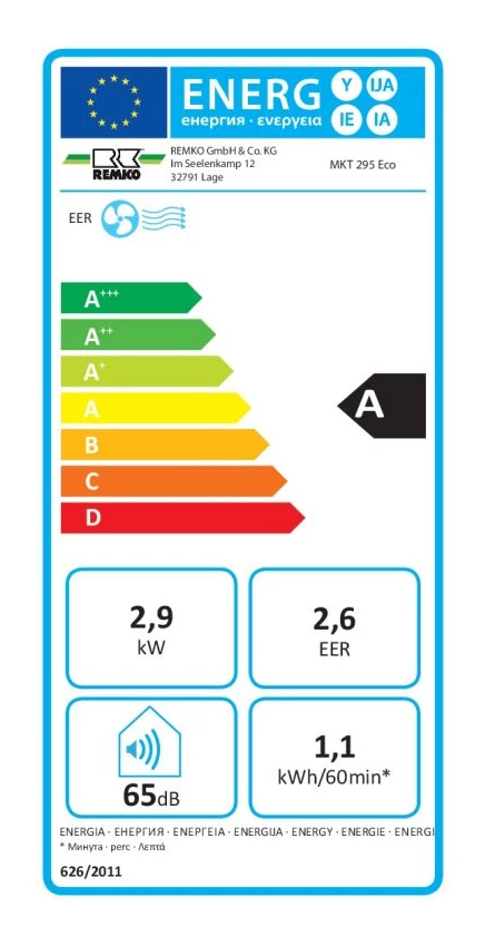 Remko MKT295 ECO S-Line mobiles Raumklimagerät Monoblock Klimagerät 2,9 kW