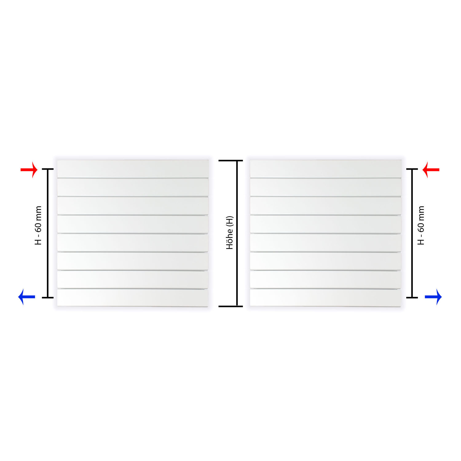 Design Paneelheizkörper horizontal H 298 mm x B 1800 mm Design Paneelheizkörper horizontal H 298 mm x B 1800 mm