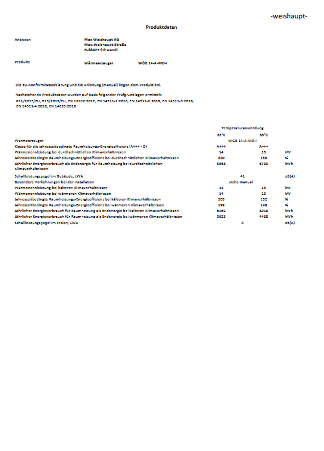 Weishaupt Sole Wasser Wärmepumpe Geoblock WGB 14 A MD I Modulierend 2,0-13,5 kW