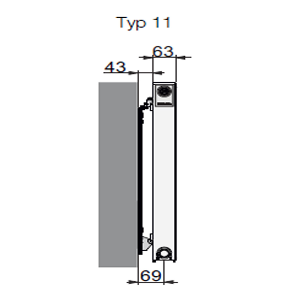 Buderus Logatrend C Profil Flachheizkörper Kompakt Typ 11 BH 300 seitliche Anschl