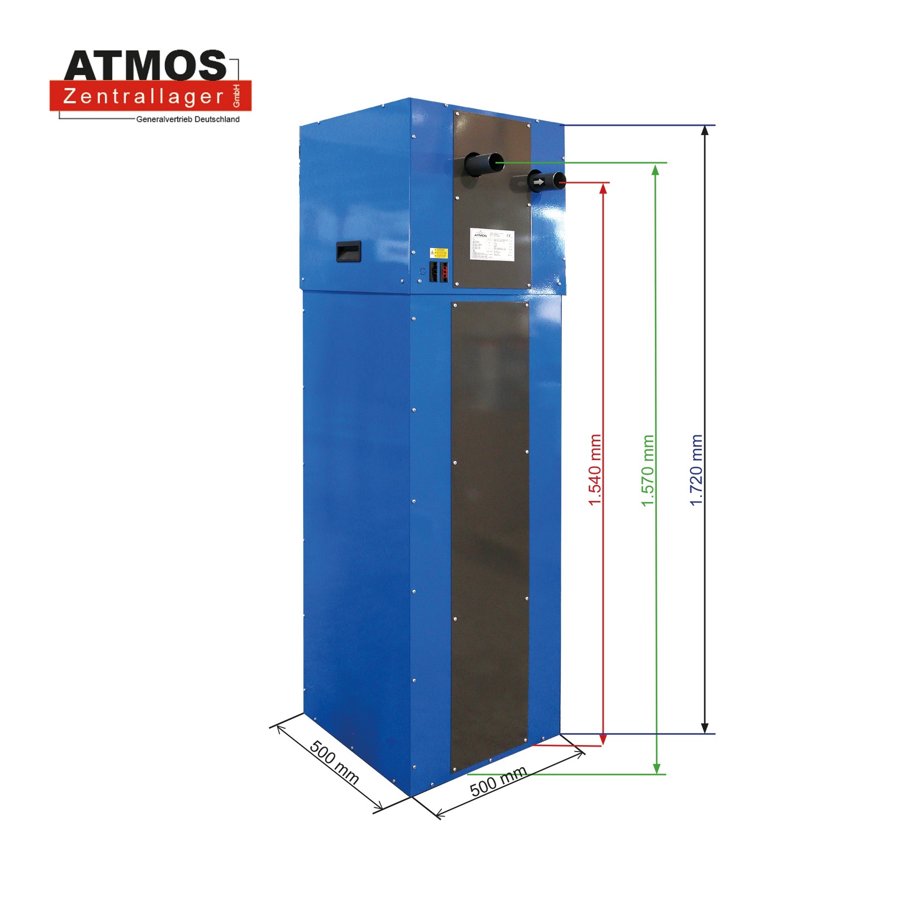 Atmos Ansaugsystem BASIC ONE inkl. 250 Liter Zwischenbehälter blau