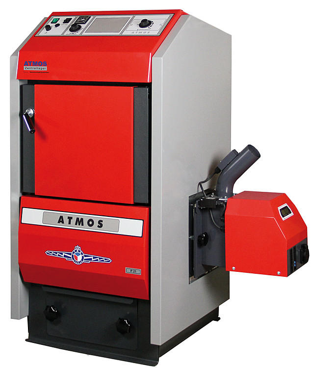 Atmos Pelletkessel P14 P21 P25 Set mit Förderschnecke Laddomat PM-Modul