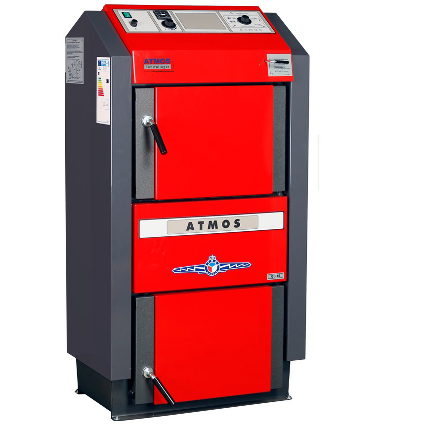 Atmos Holzvergaser GS 15 20 25 32 40 Serie Festbrennstoffkessel Scheitholzkessel