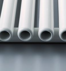 Design Röhrenradiator Espacio vertikal weiss Röhrenheizkörper Heizwand Heizung