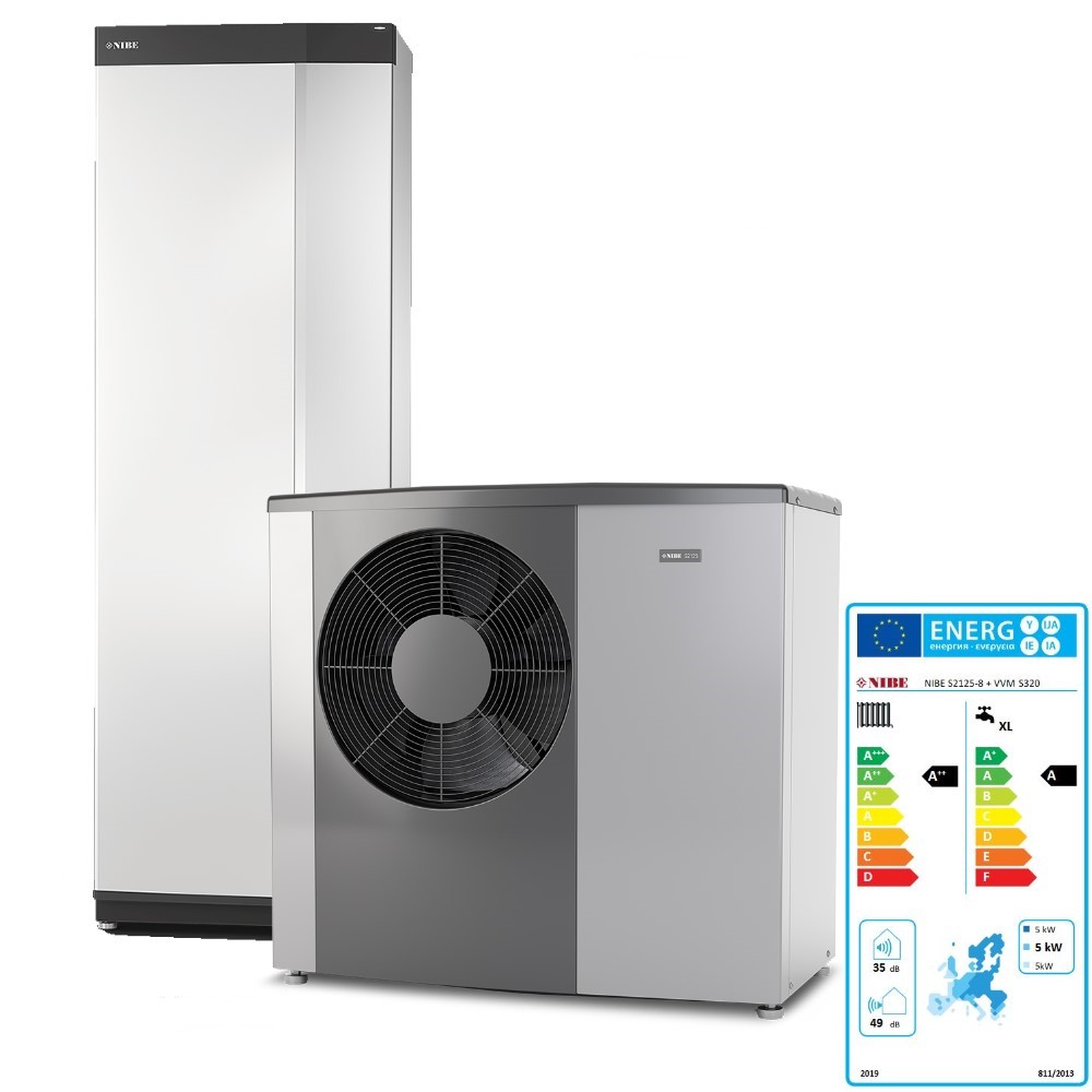 NIBE Luft Wasser Wärmepumpe Paket 2201 S2125-8 + VVM S320 monoblock 2,6-6,8 kW