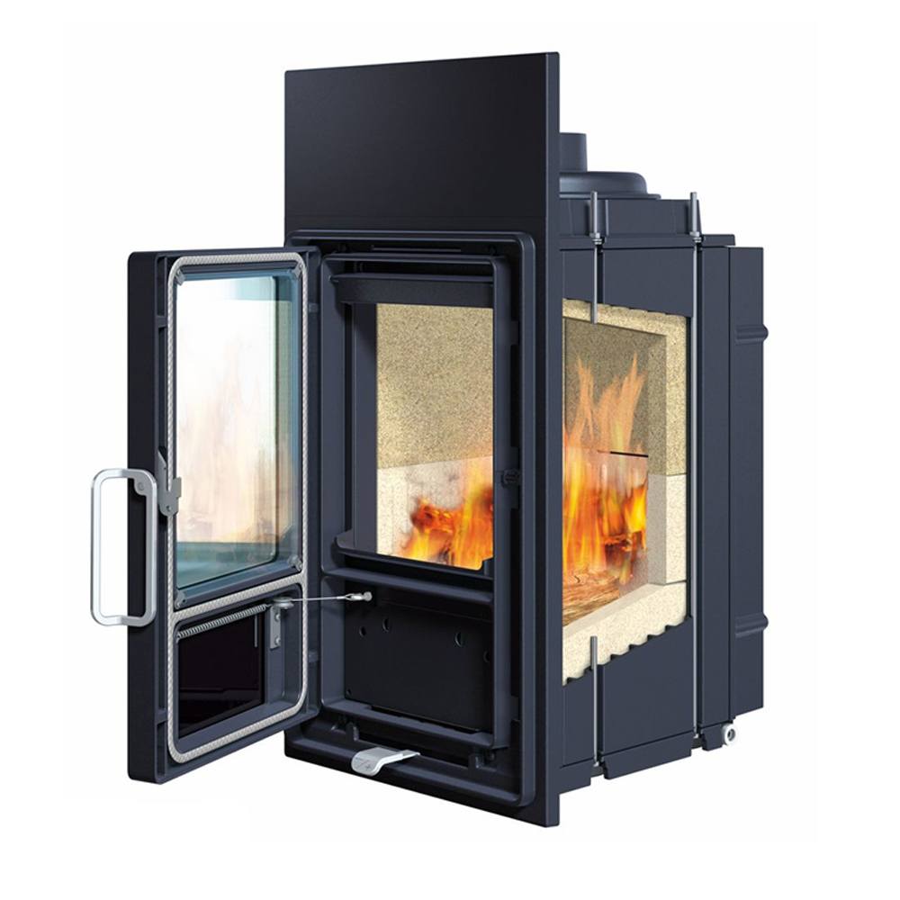 Buderus Logaflame HLG416 12 kW Heizeinsatz Kachelofeneinsatz Kamin Tür links