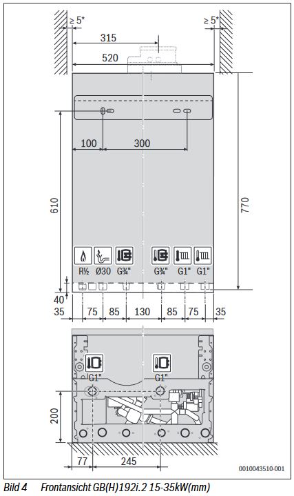 Buderus Logaplus Paket W50S Gasbrennwert Gerät GB192i.2 15 kW weiss BC400