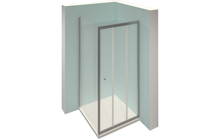 Hüppe Eckduschkabine Alpha 2 100 x 800 x 190 cm Schiebetür 3tlg. 1x Seitenwand