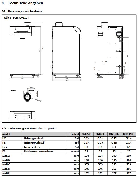 BRÖTJE Gas Brennwert Kessel BGB 110 I 110 kW E-Gas 7697636 Gasheizung