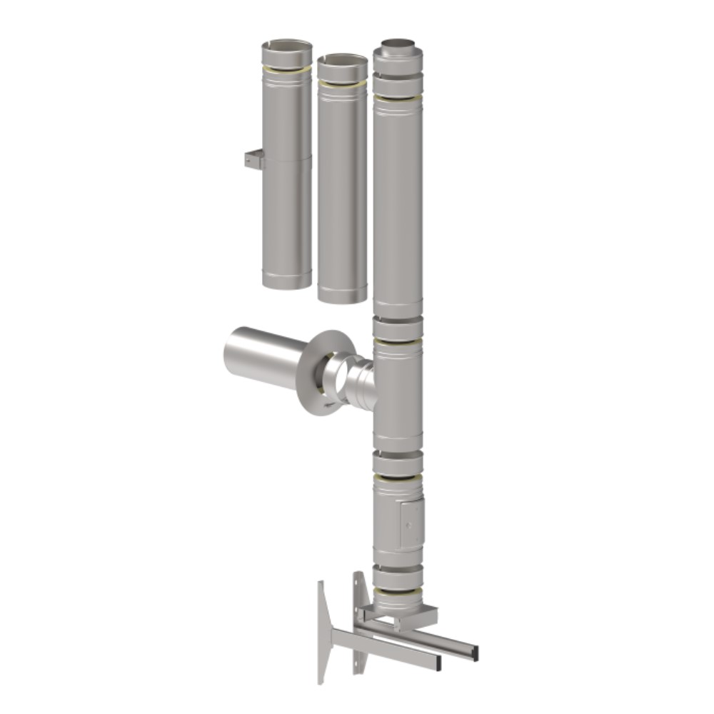 Poll Aussenwand Schornstein 150 mm Paket III FU matt 8 m doppelwandig Edelstahl