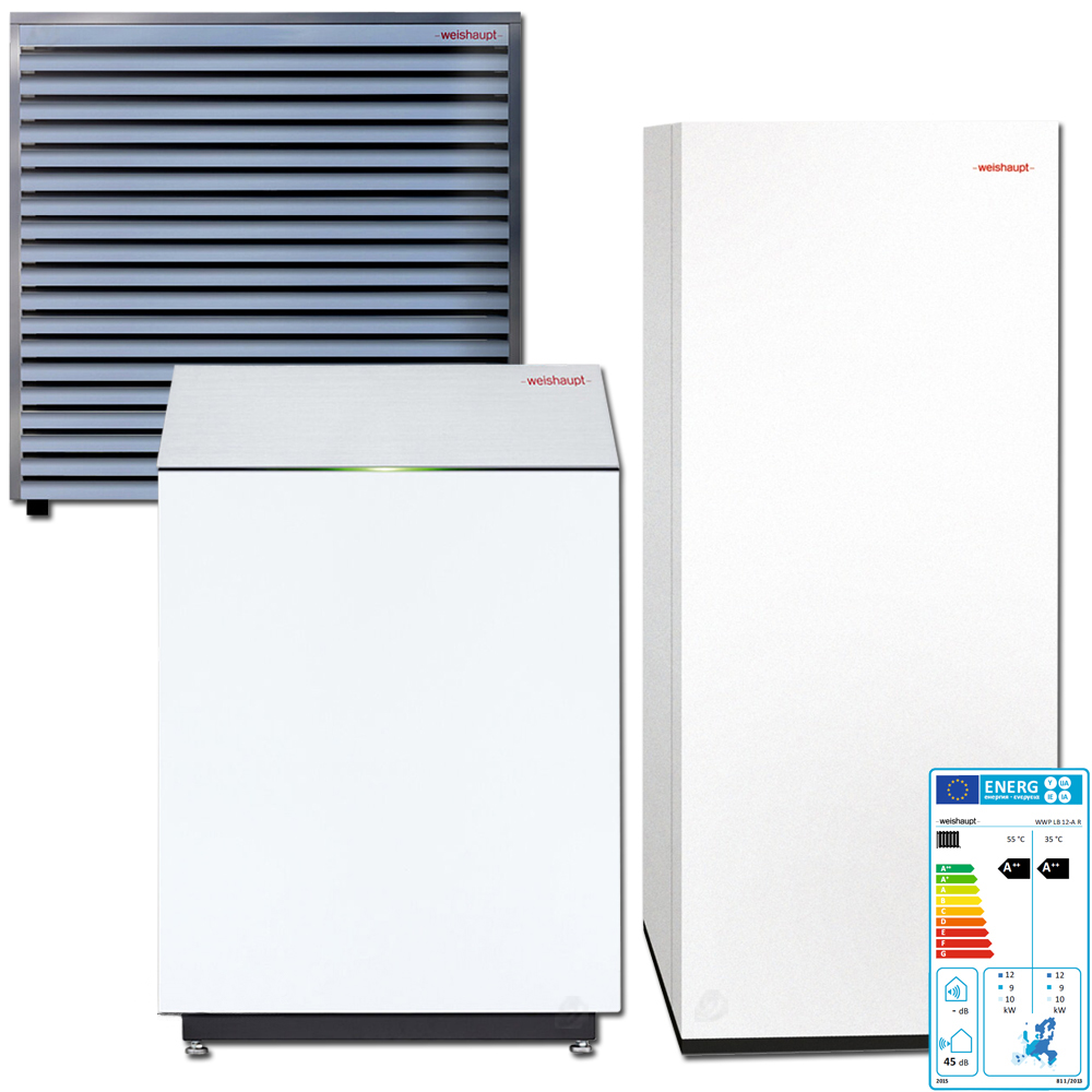 Weishaupt Paket Luft Wärmepumpe Biblock Paket WBB 12-B R Kombispeicher WKS300