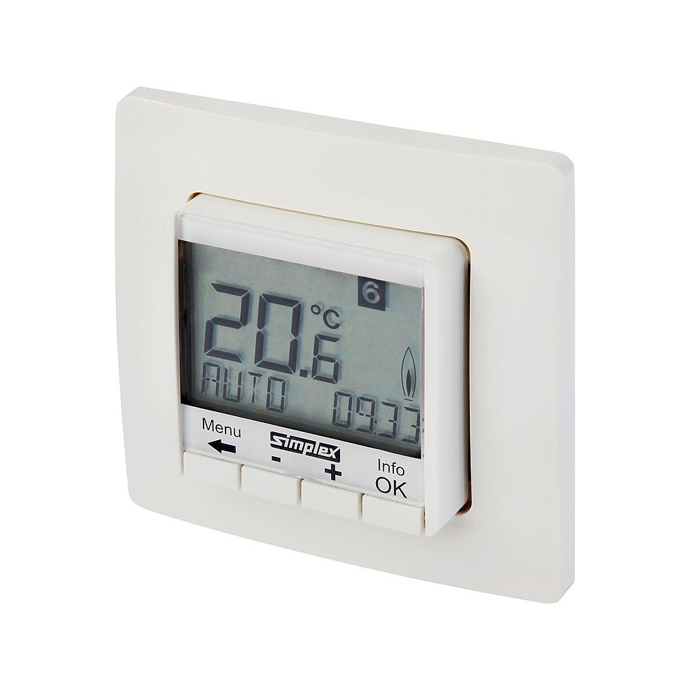 Simplex Regelbox RTL TH digital mit digitalem Raumtemperaturregler Blende weiß