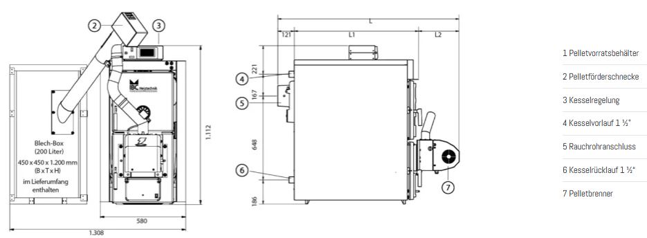 IBC Pelletheizung GK-8K öko 32 Pelletkessel Gusseisen Lambdasonde 1108-32-1010