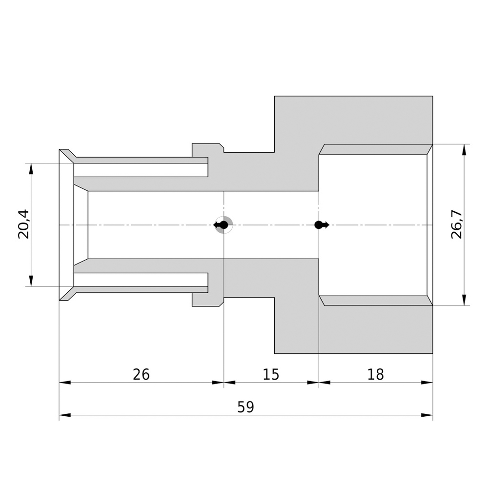 Wavin Tigris K5 Pressfitting Übergang IG Ü-Muffe 16 I 20 I 25 I 32 I 40 mm