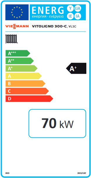 Viessmann Pelletkessel Vitoligno 300-C 70,0 kW Ecotronic Einschub hinten Pellets