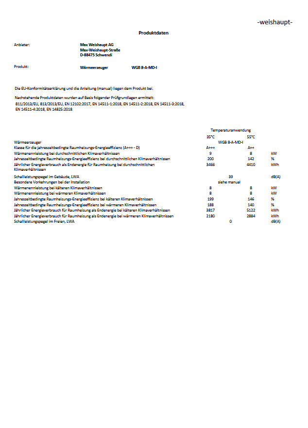 Weishaupt Sole Wasser Wärmepumpe Geoblock WGB 8 Vollmodulierend 1,7 bis 8,6 kW