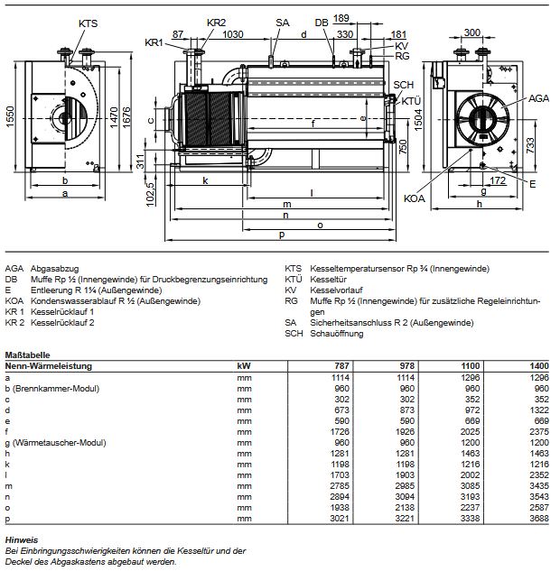 VIESSMANN Vitocrossal 300 Typ CR3B 895 kW CR3B062 Gas-Brennwertkessel o. Brenner