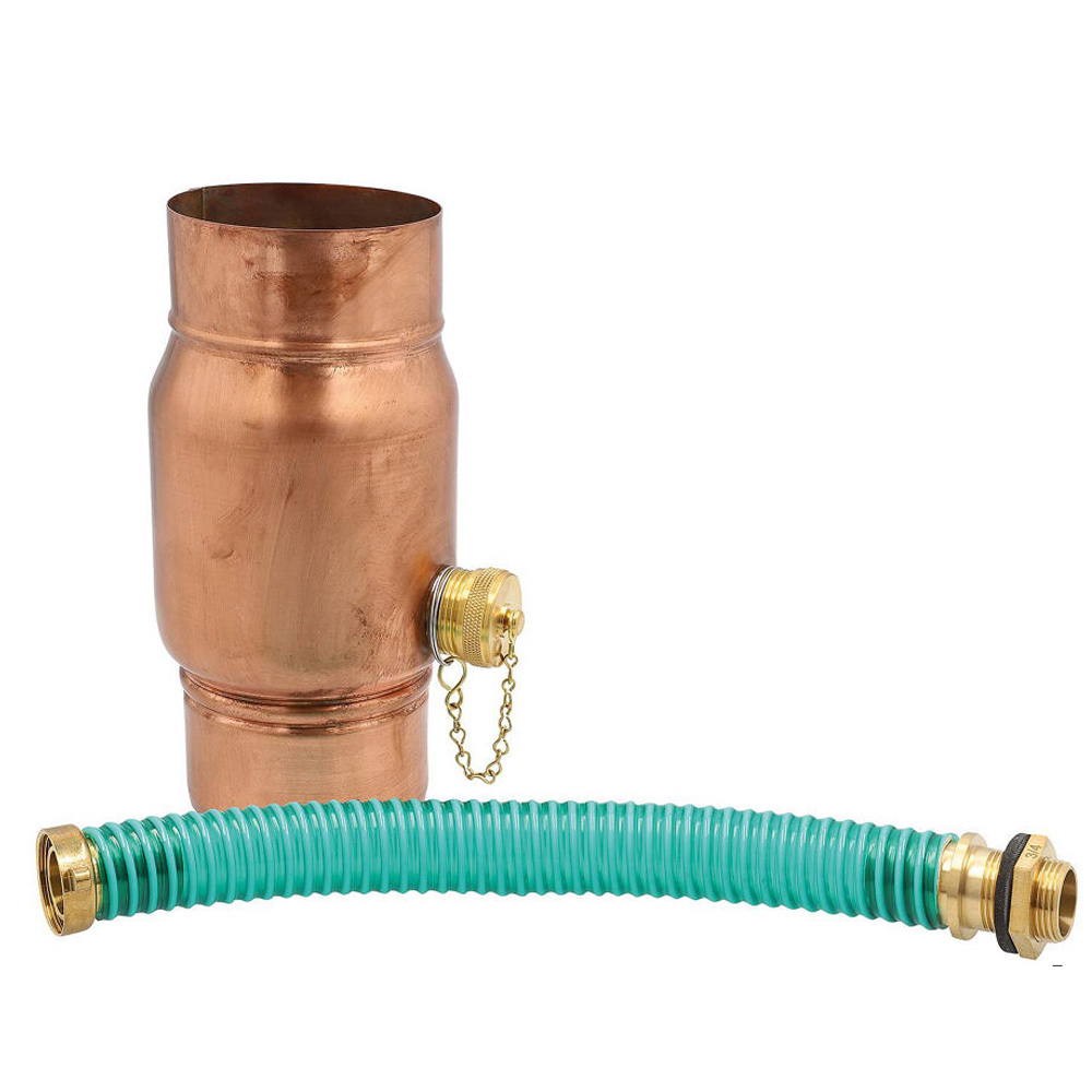 MASC CU Regenwassersammler 100 mm Einbauset mit Verbindungsschlauch DN25 (1“)