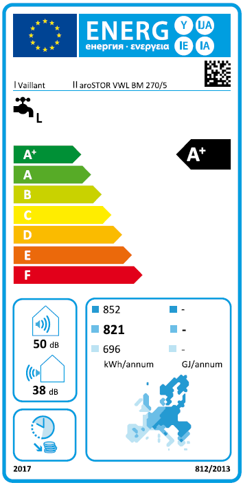Vaillant Warmwasserwärmepumpe aroSTOR VWL BM 270/5 mit 1 Wärmetauscher