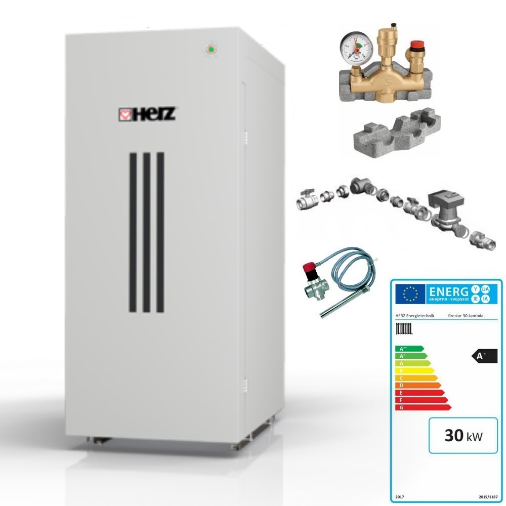 Herz Holzvergaser Set Firestar Lambda Eco 30 kW Holzkessel Scheitholzkessel