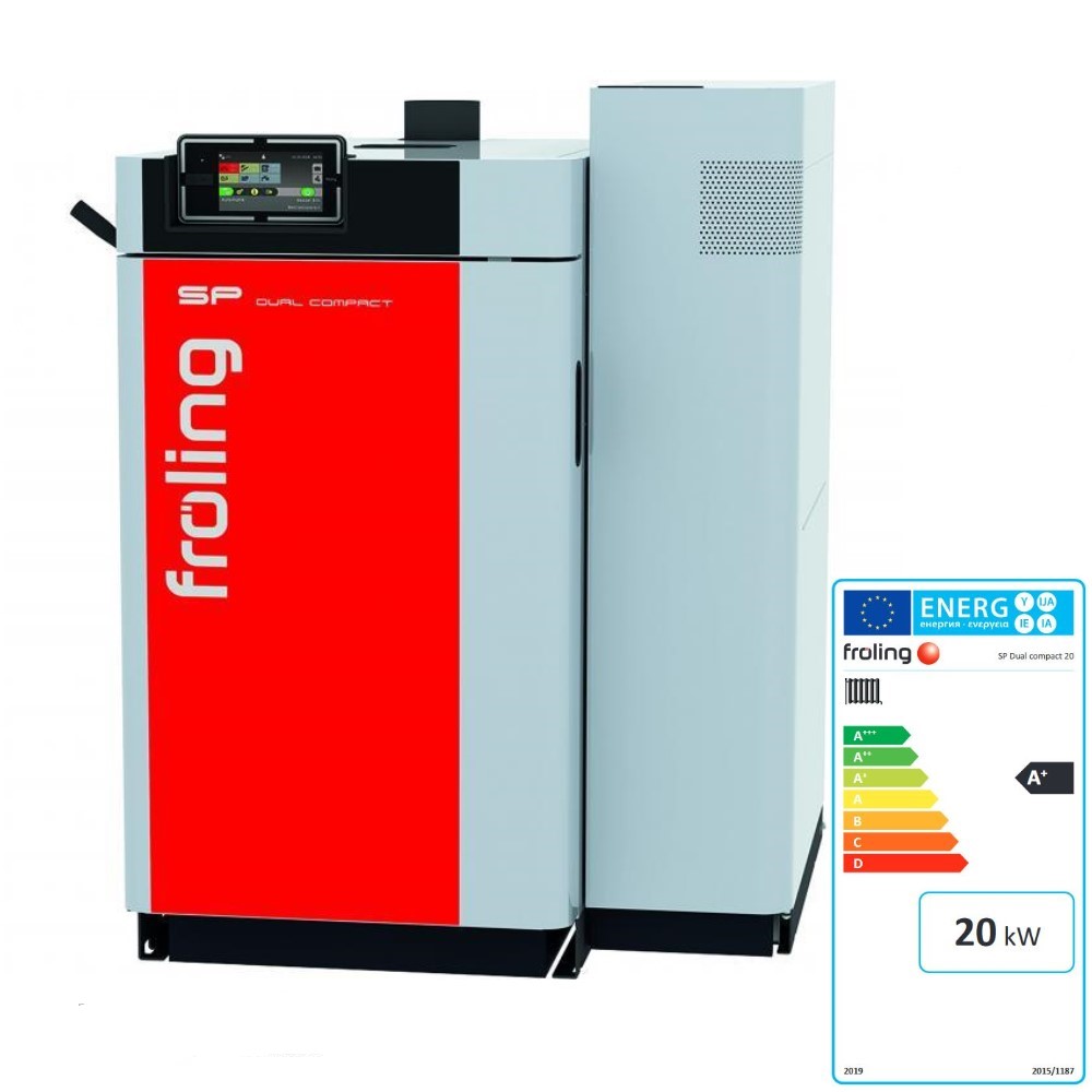 Fröling Kombikessel SP Dual compact 20 12332E vorbereitet für E-Filter Holz Pellets
