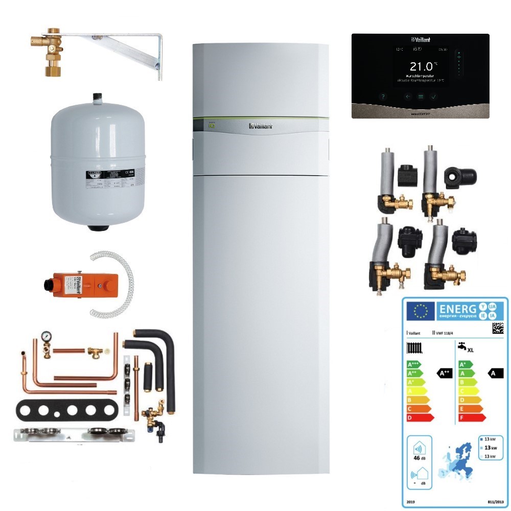 Vaillant Heizungs Wärmepumpe flexoCOMPACT exclusive VWF 118 /4 Paket 4.408 Sole