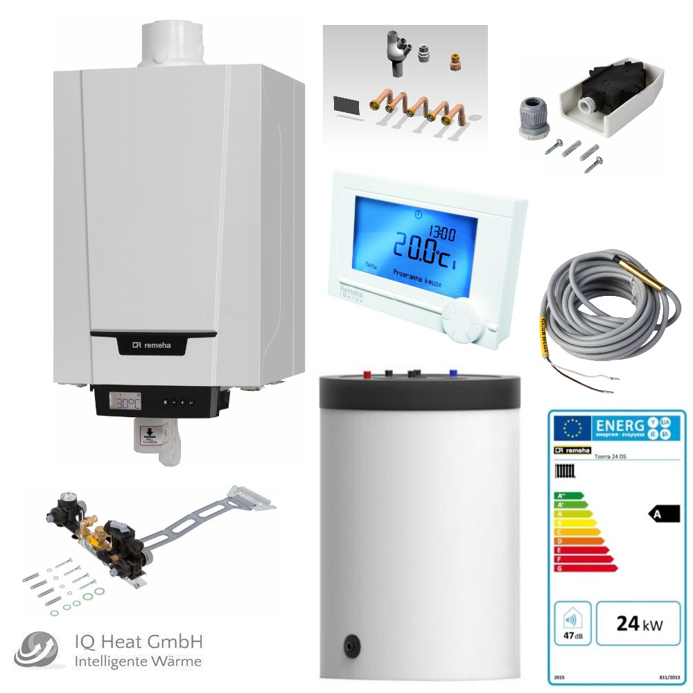 Remeha Tzerra Ace 24DS Gas Brennwert Gerät Speicher Regelung iSense Zubehör