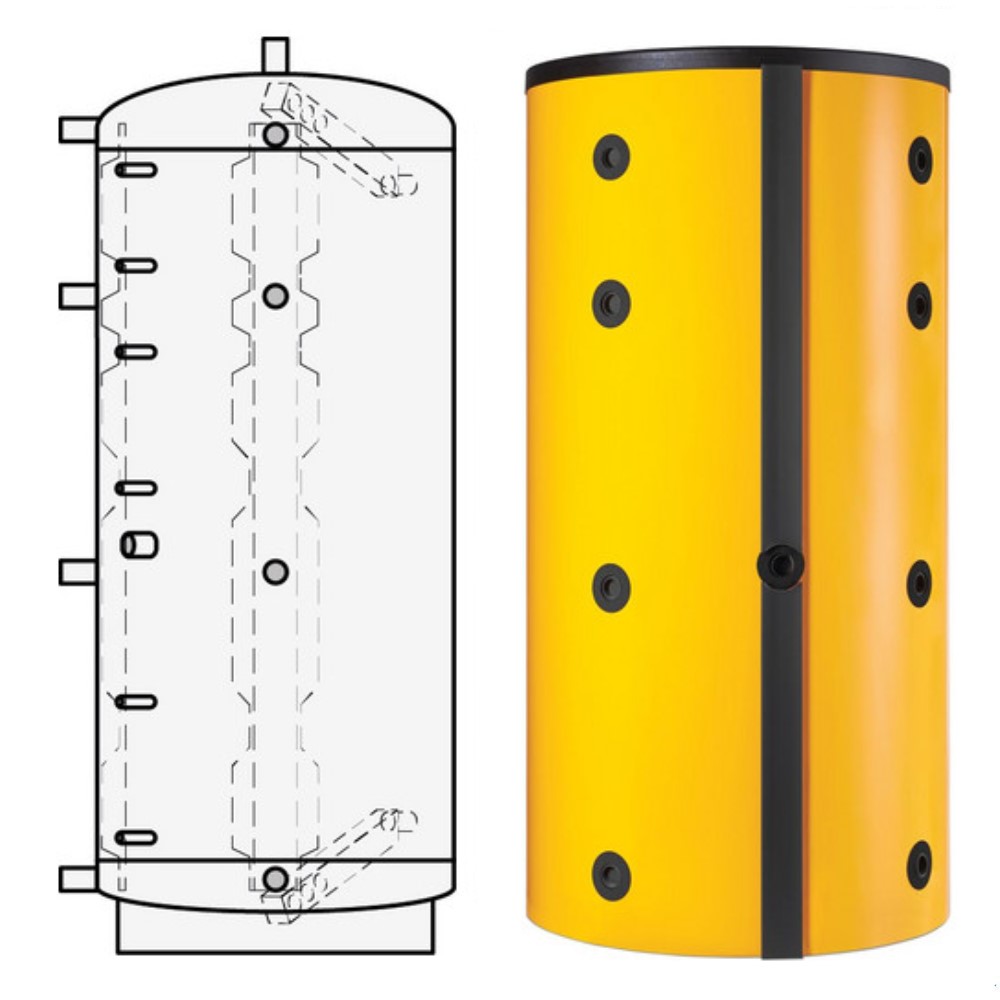 ETA Schichtpufferspeicher SP 825 mit Isolierung Neodul Plus melonengelb