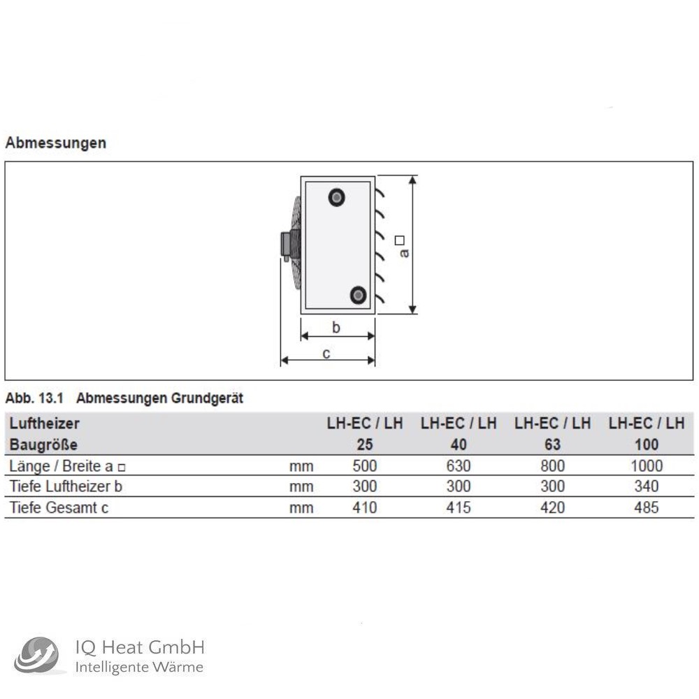 Wolf Luftheizer LH 40 Typ 2 Lufterhitzer Heizregister Hallenheizung 5,7- 62,7 kW