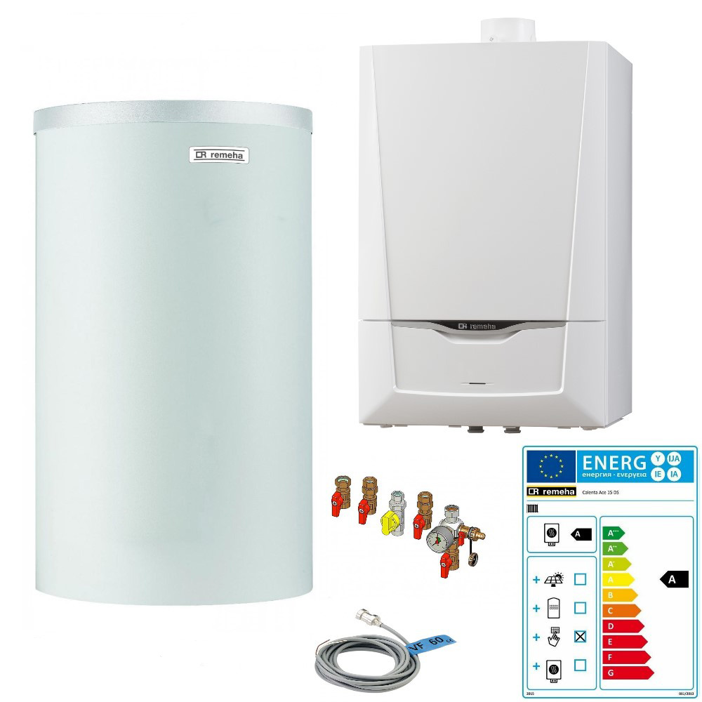 Remeha Paket Calenta Ace 15 DS Trinkwasserspeicher BL 150-2 Gas Brennwert Gerät