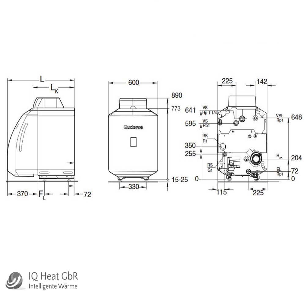 Buderus Ölkessel Logano GB125 35 kW Öl Brennwert Regelung MC110