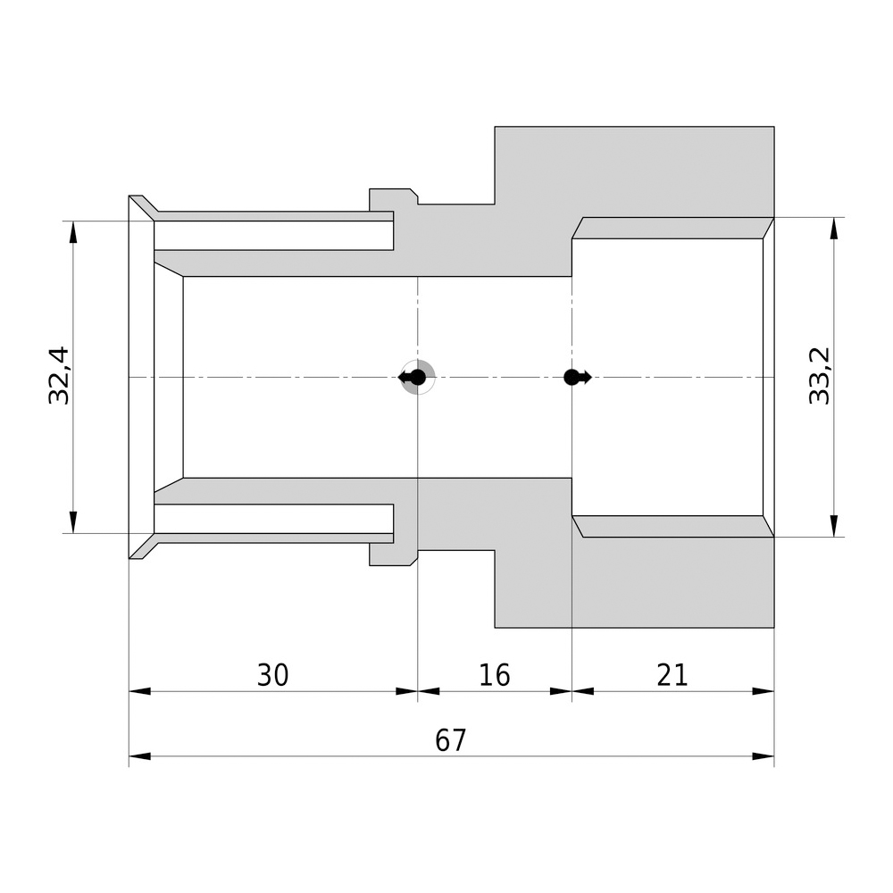 Wavin Tigris K5 Pressfitting Übergang IG Ü-Muffe 16 I 20 I 25 I 32 I 40 mm