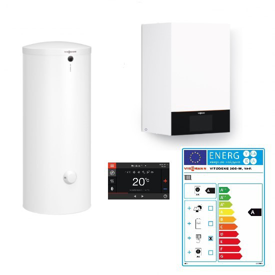 Viessmann Paket Vitodens 300-W Gasbrennwertgerät Speicher Vitocell 100-W 160 L
