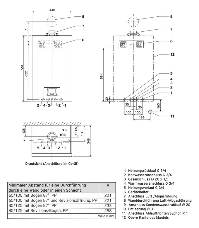 Vaillant Gas Brennwert Kombigerät ecoTEC plus VCW 20/26 CS/1-5 Heiztherme