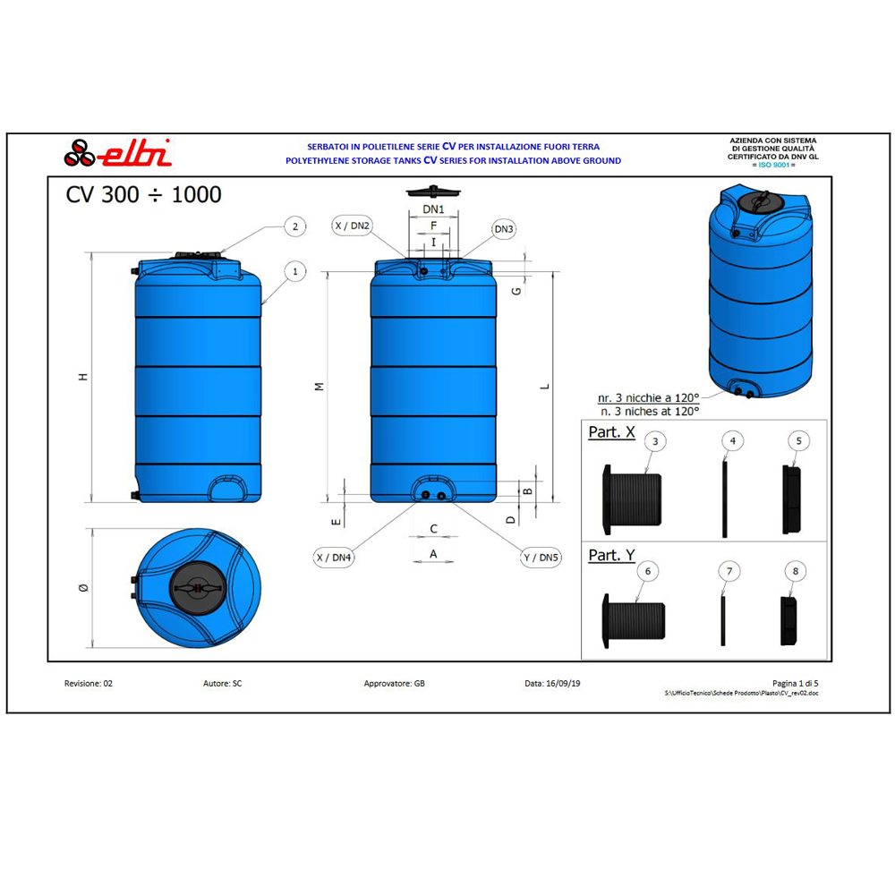 Elbi Regenwassertank Wassertank Kunststoff 500 Liter Garten Landwirtschaft CV500