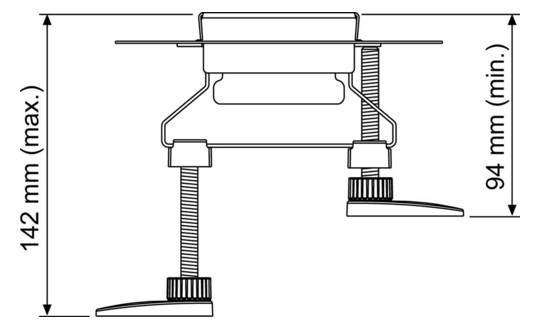 TECE Montagefüße Select für Duschrinne Rinnenkörper 94-142 mm 660003