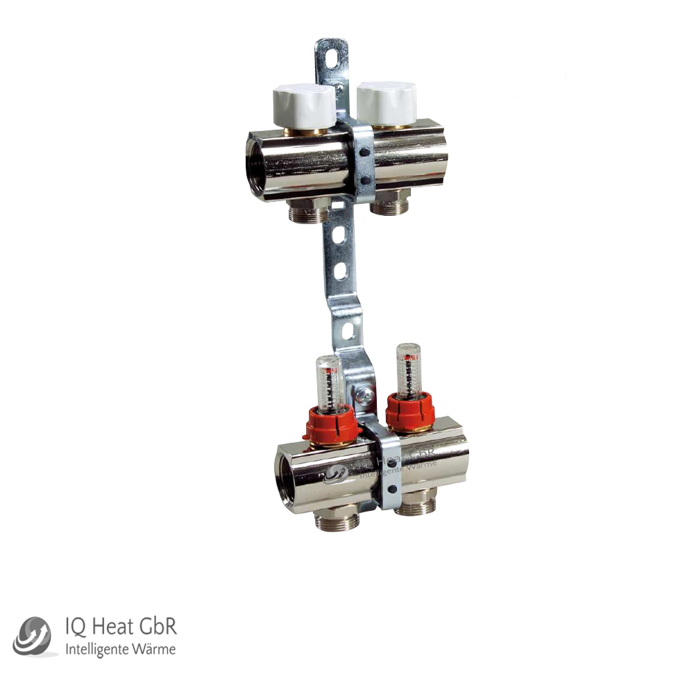 Messing HKV-2 mit Durchflußmengenbegrenzer, Anschlußset 1", Entlüftungsset