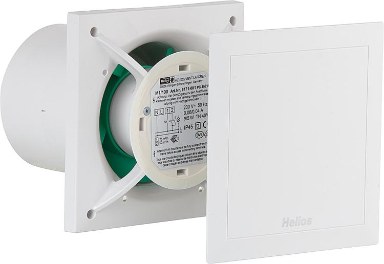 Helios MiniVent M1/100 NC Nachlauf Minilüfter WC Bad Dusche Abluftventilator