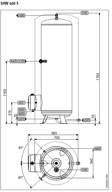 STIEBEL ELTRON Warmwasser Standspeicher SHW 400 S 400 l Zwei-/Einkreisbetrieb
