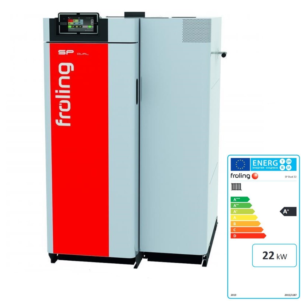 Fröling Kombikessel SP Dual 22 Scheitholz Holzvergaser Pelletskessel 7" Touch