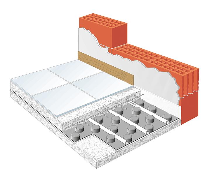 Zewotherm Fußbodenheizung Noppenplatte EPS 30-2 mm WLG 040, VPE 10 m²